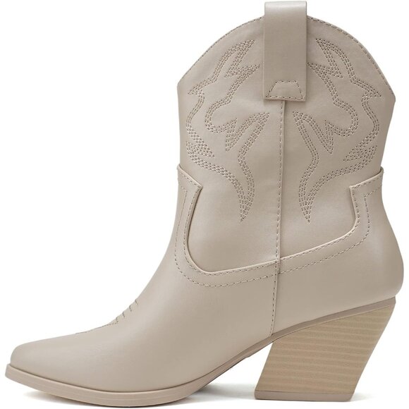 Blazing Ankle Boot Women Bone Pointe Toe Low Heel - Picture 1 of 4